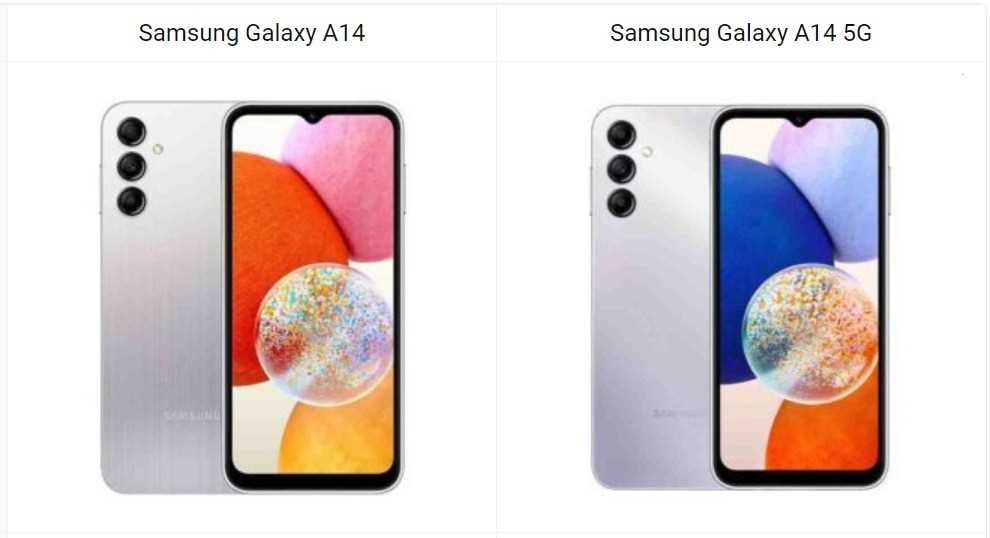 Samsung galaxy a14 vs samsung galaxy a54 5g specs